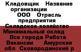 Кладовщик › Название организации ­ O’stin, ООО › Отрасль предприятия ­ Складское хозяйство › Минимальный оклад ­ 1 - Все города Работа » Вакансии   . Амурская обл.,Сковородинский р-н